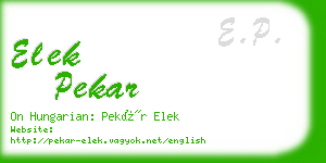 elek pekar business card